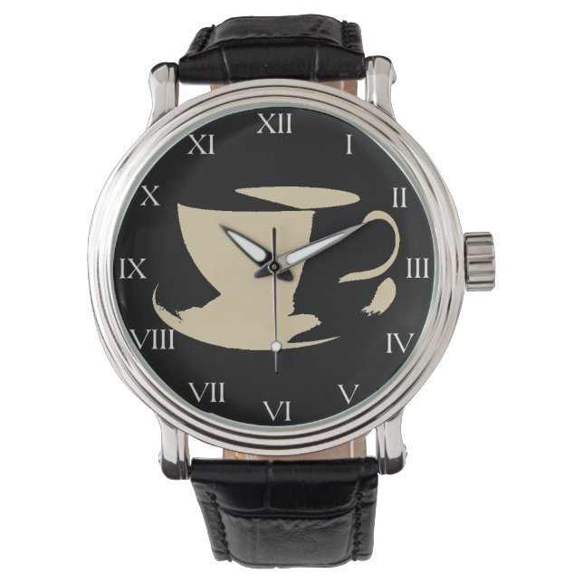 Black Mod Coffee Cup Watch (Front)