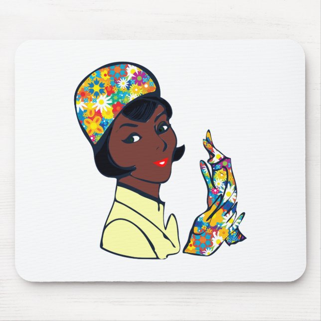 black mod lady mouse pad (Front)