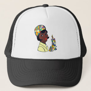 black mod lady trucker hat