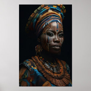 Black Model High Fashion Woman Warrior Poster