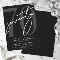Black Modern 70th Birthday Party