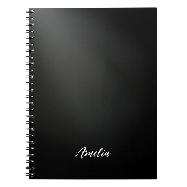 Black Modern abstract custom Notebook (Front)