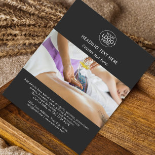 Black Modern Add Logo Typography Photo QR Code Flyer