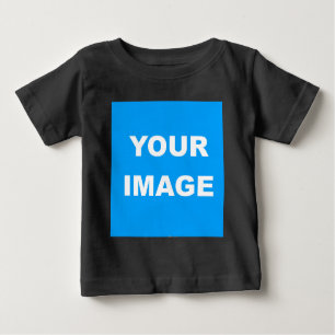 Black Modern Add Your Image Personalise Baby T-Shirt