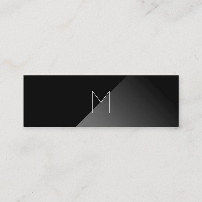 Black Modern an Abstract Mini Business Card (Front)
