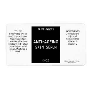 Black Modern Anti-Ageing Serum Product Labels
