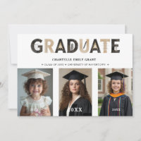 Black Modern Architecture Grad 3-Photo Timeline