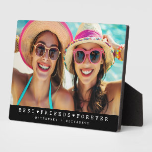 Black Modern Besties Friendship Heart Photo  Plaque