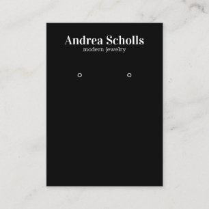 Black Modern Bold Jewellery Earring Display Business Card