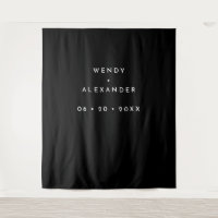 Black Modern Bold Wedding Photo Backdrop