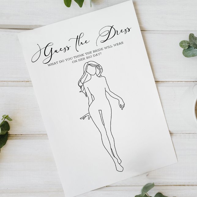 Black Modern Bridal Shower Game Guess the Dress Flyer (Creator Uploaded)