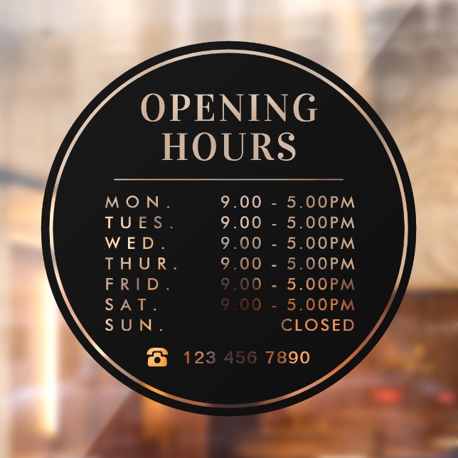 Black Modern Business Opening Hours (Sheet 2)