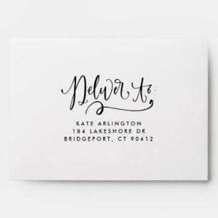 Black Modern Calligraphy Deliver To Customisable Envelope