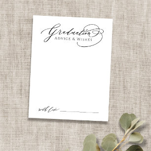 Black Modern Calligraphy Graduate advice & wishes Card