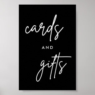 Black Modern Cards and Gifts Wedding 4x6 Poster