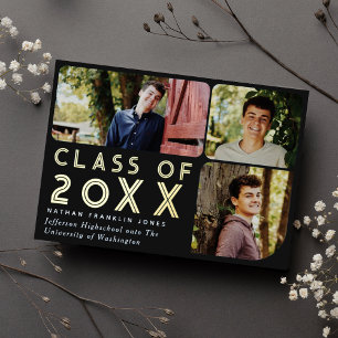 Black Modern Chic Photo Graduation Announcement