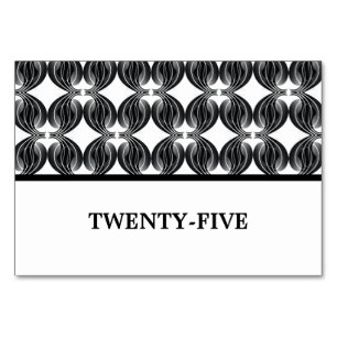 Black Modern Deco Table Card