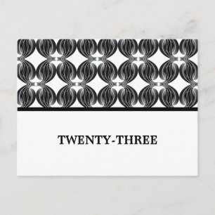 Black Modern Deco Table Number Postcard