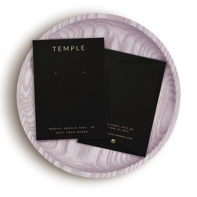 Black Modern Elegant Earring Display Card (Creator Uploaded)