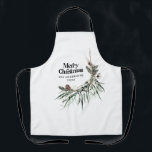 Black modern elegant watercolor botanical rustic apron<br><div class="desc">Black modern elegant rustic watercolor dried botanical floral muted colours holiday Christmas design.</div>