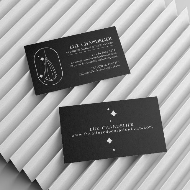 Black Modern Furniture Decoration Chandelier Lamp Business Card (Black Modern Furniture Decoration Chandelier Lamp Business Card)