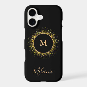 Black modern gold name Monogrammed