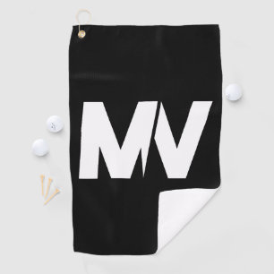 Black Modern Golfer Sports Classic Name Monogram G Golf Towel