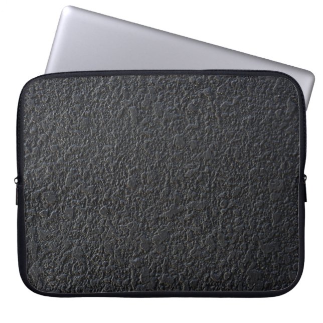 Black Modern Granite Laptop Sleeve (Front)