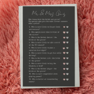  Black Modern Guess Who Wedding Bridal Shower Game