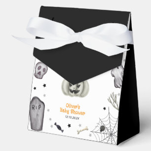 Black Modern Little Boo Ghost Boy Baby Shower Favour Box