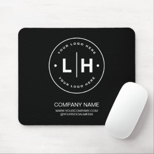 Black Modern Logo Personalised Mouse Pad