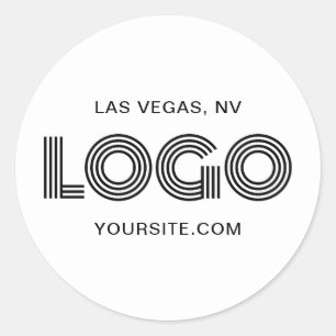 Black Modern Logo Promo Classic Round Sticker