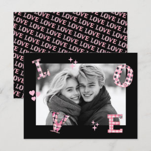 Black Modern LOVE Valentine's Day Custom Photos Postcard