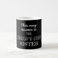 Black Modern Minimal Gift Belongs Best Sister