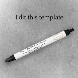 Black Modern Minimalist Business Logo Promotional Ink Pen