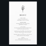 Black Modern Minimalist Floral Bouquet Menu Card<br><div class="desc">Customisable floral minimalist wedding menu card. It features a black modern floral bouquet line art with a pinstripes pattern. Personalise by adding date and meal choice. This minimalist floral menu card is perfect for weddings,  baby showers,  bridal showers,  birthdays,  and so much more.</div>