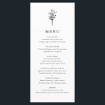 Black Modern Minimalist Floral Bouquet Wedding Menu<br><div class="desc">Customisable minimalist wedding menu card. It features a black modern floral bouquet line art with a pinstripes pattern. Personalise by adding date and meal choice. This minimalist floral menu card is perfect for weddings,  baby showers,  bridal showers,  birthdays,  and so much more.</div>