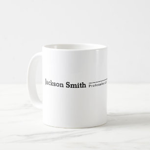 Black modern minimalist name professional coffee mug