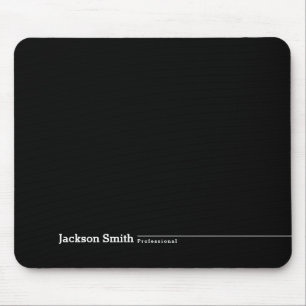 Black modern minimalist personalised name mouse pa pad