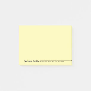 Black modern minimalist personalised name post-it notes