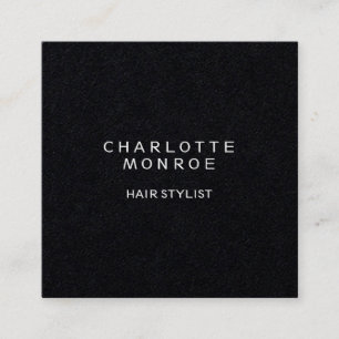 Black Modern Minimalist Professional Square Shape Business Card