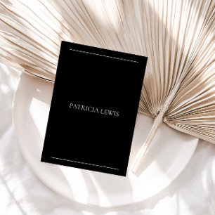 Black Modern Minimalist Table Guest Place Card