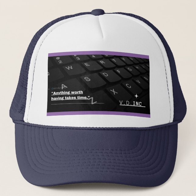 Black Modern Minimalist Trucker Hat (Front)