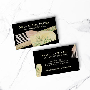 Black Modern Pastry Chef Cake Maker bakery Business Card