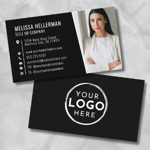 Black Modern Photo Logo Professional Business Card