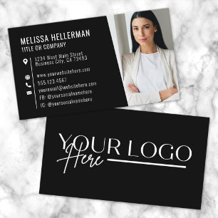 Black Modern Photo Logo Professional Business Card