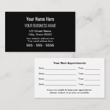 Black Modern Professional Appointment Card