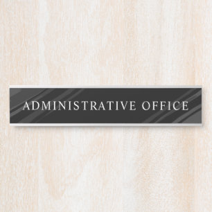 Black Modern Professional Plate Admin Office Door Sign