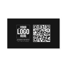 Black Modern QR Code Simple Add Your Logo