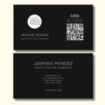 Black Modern QR Code Social Icons  